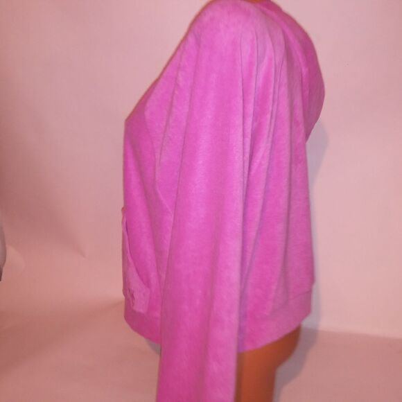 Victoria Secret PINK Lounge Set Hoodie & Shorts XL Pink Terry Cloth Zip Up Pocke - Picture 14 of 16
